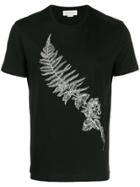 Alexander Mcqueen Frosted Fern Embroidered T-shirt - Black