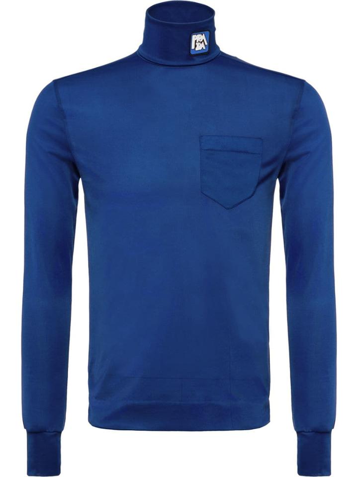 Prada Slim-fit Turtleneck Jumper - Blue
