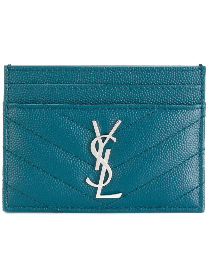 Saint Laurent Monogram Card Case - Blue