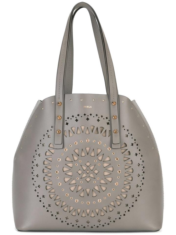 Furla Laser Cut Details Tote, Women's, Nude/neutrals, Leather