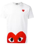 Logo Print T-shirt, Men's, Size: Large, White, Cotton, Comme Des Garçons Play