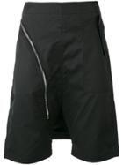 Rick Owens Drkshdw Drop Crotch Zip Shorts - Black