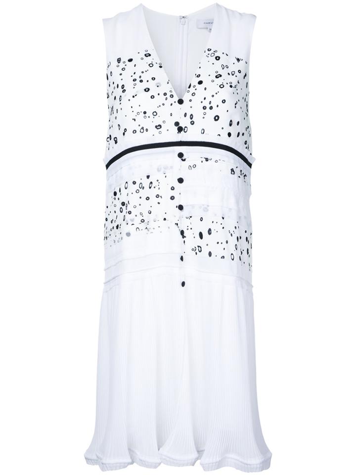 Carven Dots Print Buttoned Dress - White