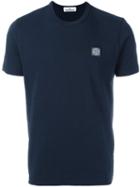 Stone Island Logo Patch T-shirt, Men's, Size: Large, Blue, Cotton