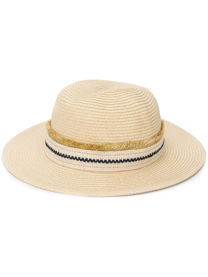 Zeus+dione Embroidered Band Panama Hat - Neutrals