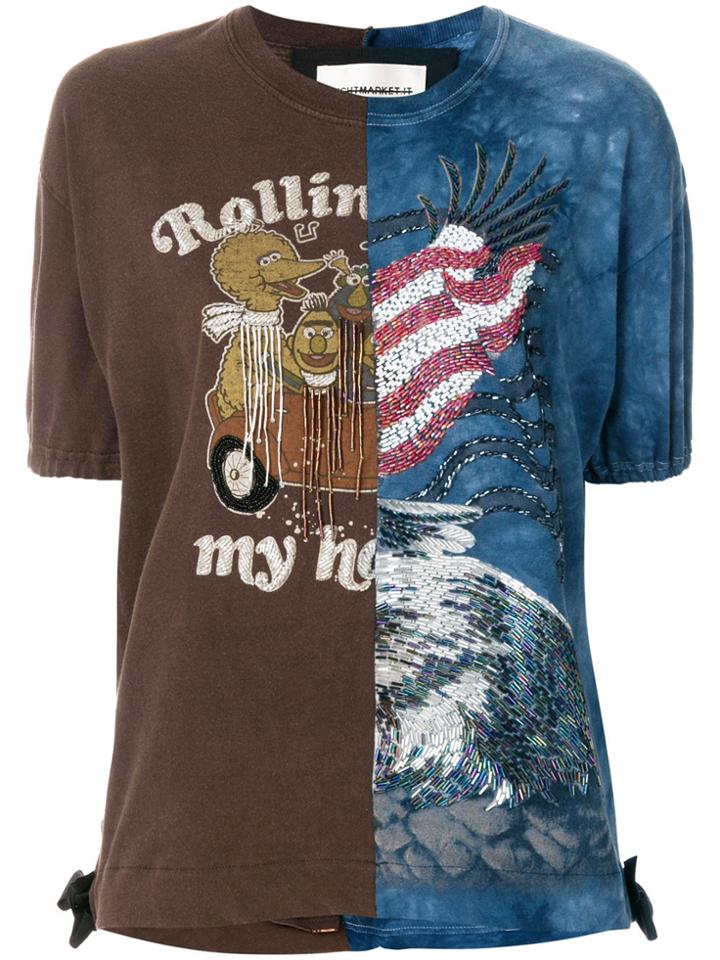 Night Market Split Detail T-shirt - Brown