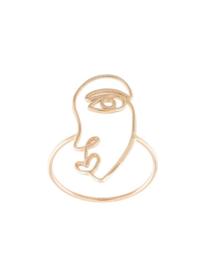 Sarah & Sebastian 'face' Ring, Women's, Size: Medium, Metallic