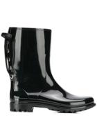 Red Valentino Red(v) Lace-up Rain Boots - Black