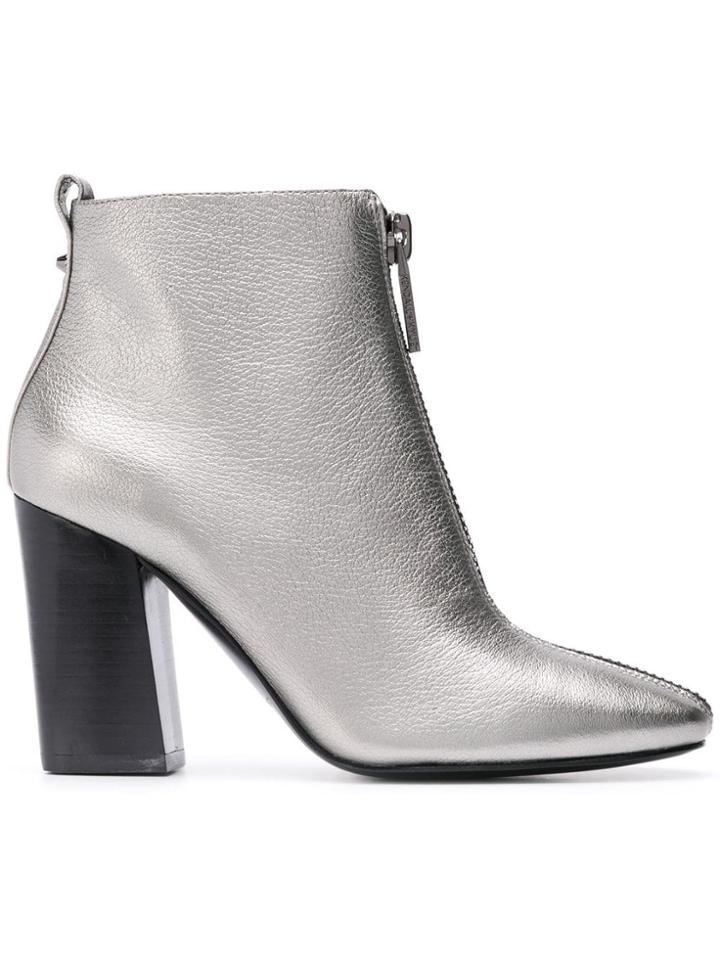 Kendall+kylie Zipped Ankle Boots - Silver