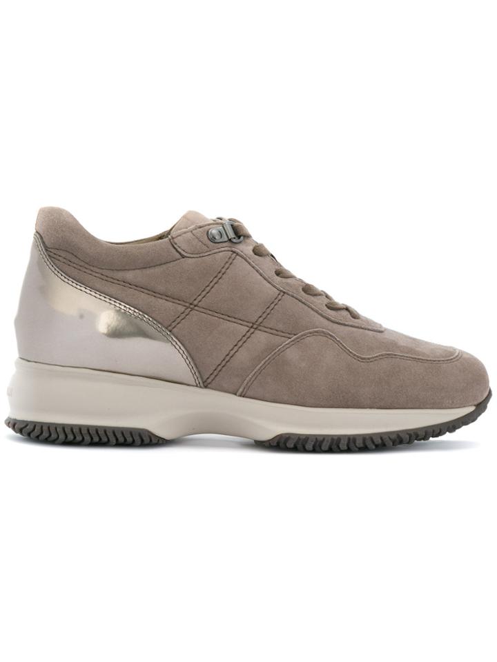 Hogan Metallic Heel Sneakers - Brown