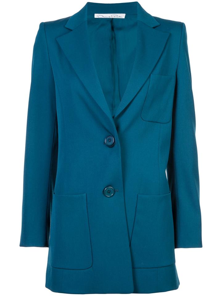 Oscar De La Renta Fitted Waist Jacket - Green