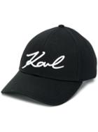Karl Lagerfeld Signature Baseball Cap - Black