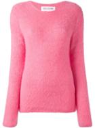 Comme Des Garçons Girl Ribbed Crew Neck Jumper, Size: Medium, Pink/purple, Nylon/mohair/wool