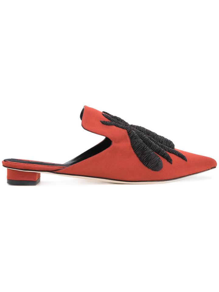 Sanayi 313 Spider Appliqué Mules - Yellow & Orange