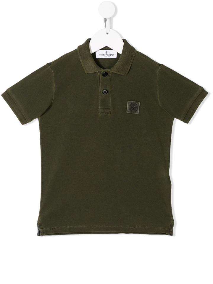 Stone Island Junior Logo Polo Shirt - Green