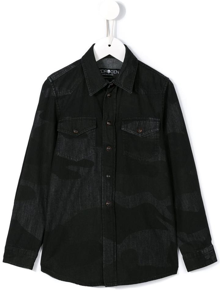 Hydrogen Kids Camouflage Print Shirt, Toddler Boy's, Size: 4 Yrs, Black