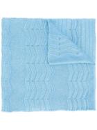 M Missoni Knitted Scarf, Women's, Blue, Cotton/polyamide/metallic Fibre