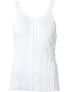 Alexander Wang Woven Detail Tank Top, Women's, Size: Medium, White, Cotton/nylon/spandex/elastane