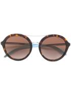Tiffany & Co. Tortoiseshell-effect Round Sunglasses - Brown