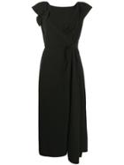Prada Bow Detail Midi Dress - Black