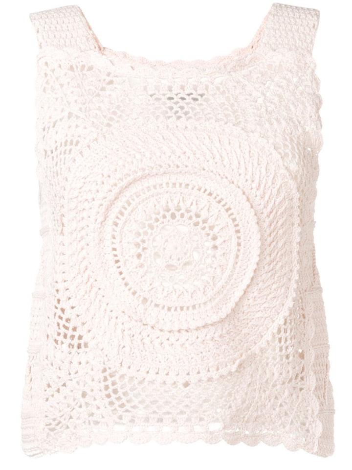 Alberta Ferretti Crochet Vest - Pink