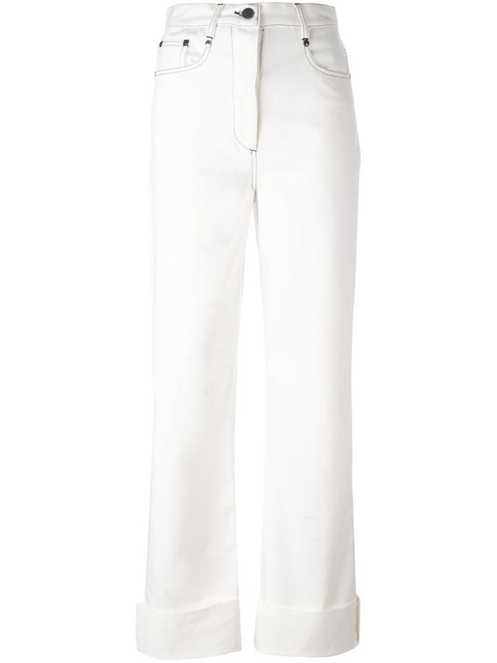 Etienne Deroeux High-waisted Trousers, Women's, Size: 38, White, Cotton
