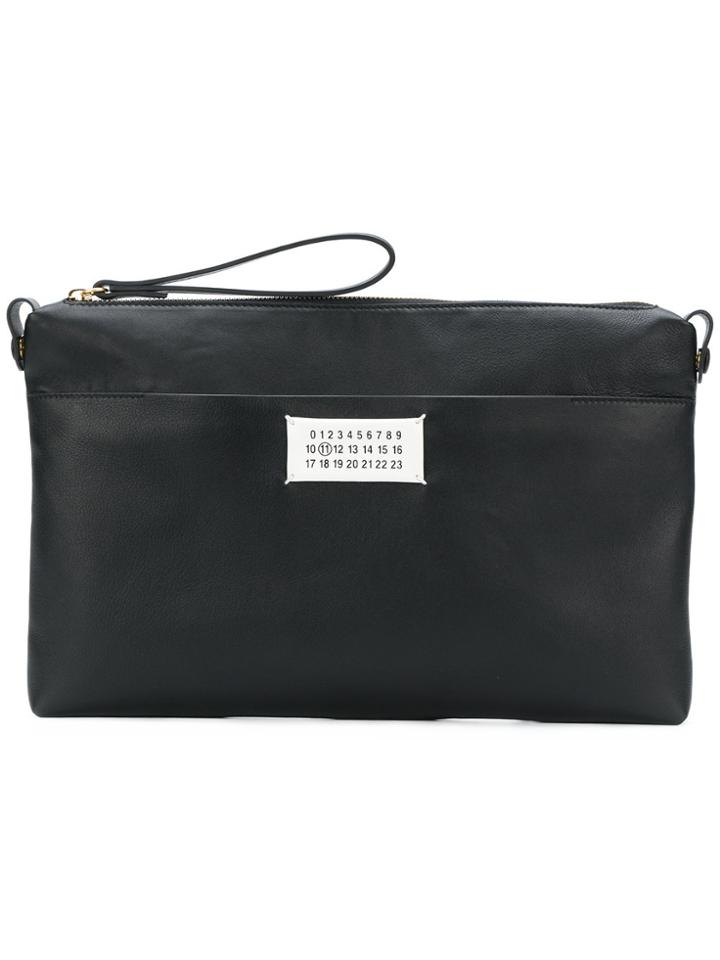 Maison Margiela Logo Zip Clutch - Black