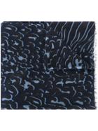 Stella Mccartney Wave Pattern Scarf, Women's, Blue, Silk/cashmere/wool