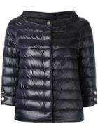 Herno - Cropped Sleeves Padded Jacket - Women - Polyamide - 46, Black, Polyamide