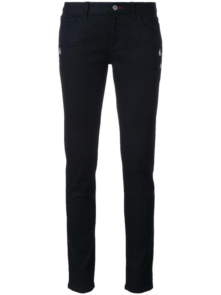 Loveless Zip Pocket Skinny Jeans, Women's, Size: 34, Black, Cotton
