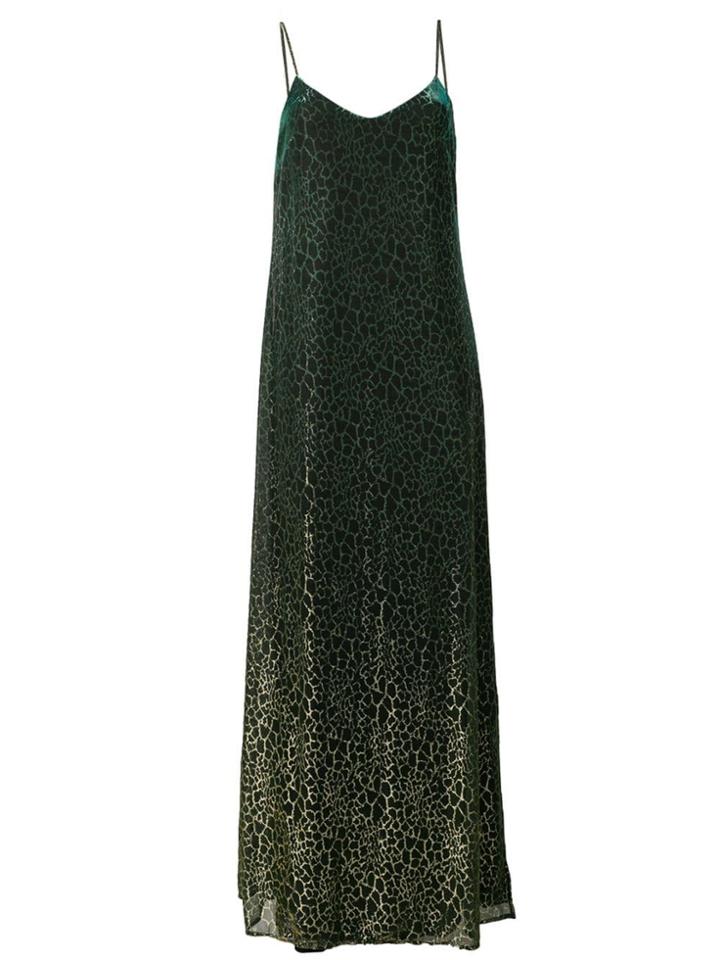 Ultràchic Lurex Printed Evening Dress - Green