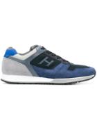 Hogan Logoed Panel Sneakers - Blue