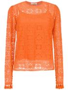 Nk Long Sleeved Lace Top - Orange
