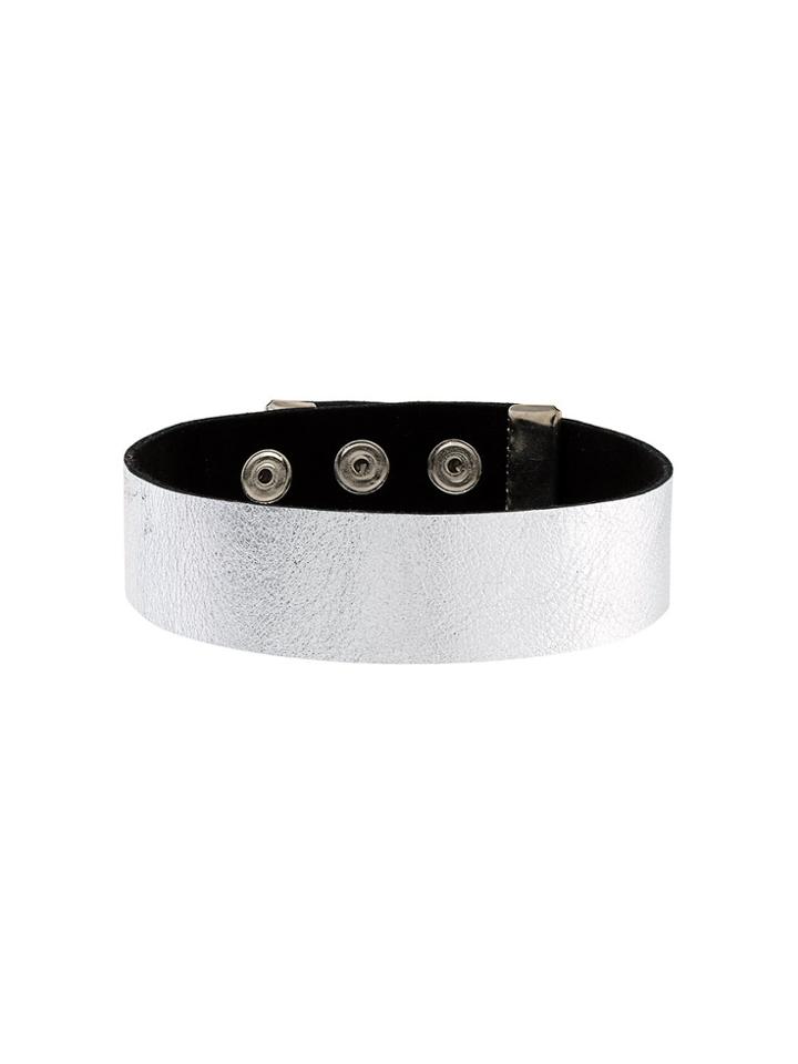 Manokhi Buttoned Choker - Metallic