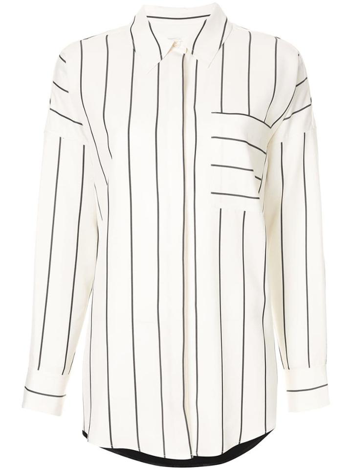 Layeur Stripe Print Shirt - White