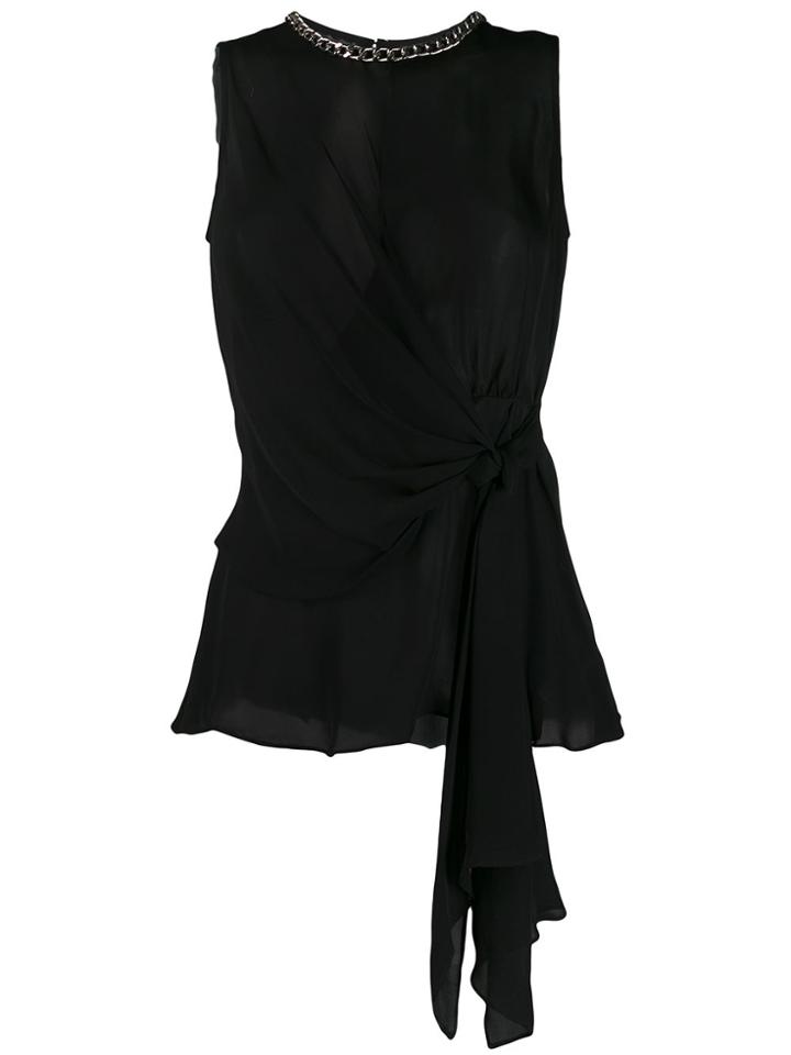 Michael Michael Kors Ruched Sleeveless Top - Black