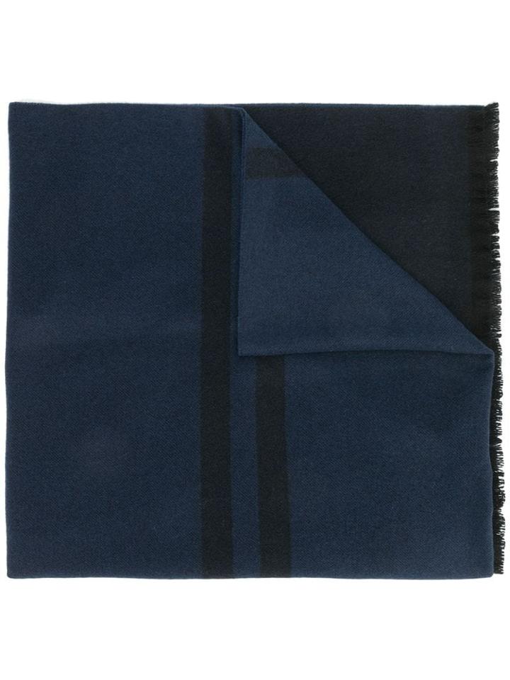 Emporio Armani Logo Knit Scarf - Blue