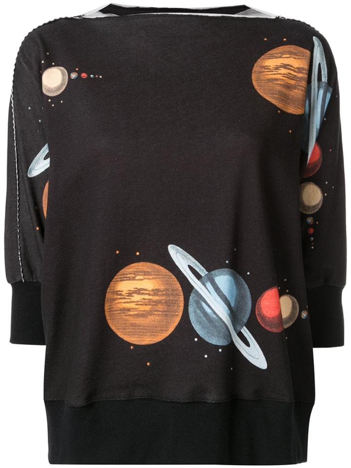 Undercover Planets Print Sweatshirt - Black