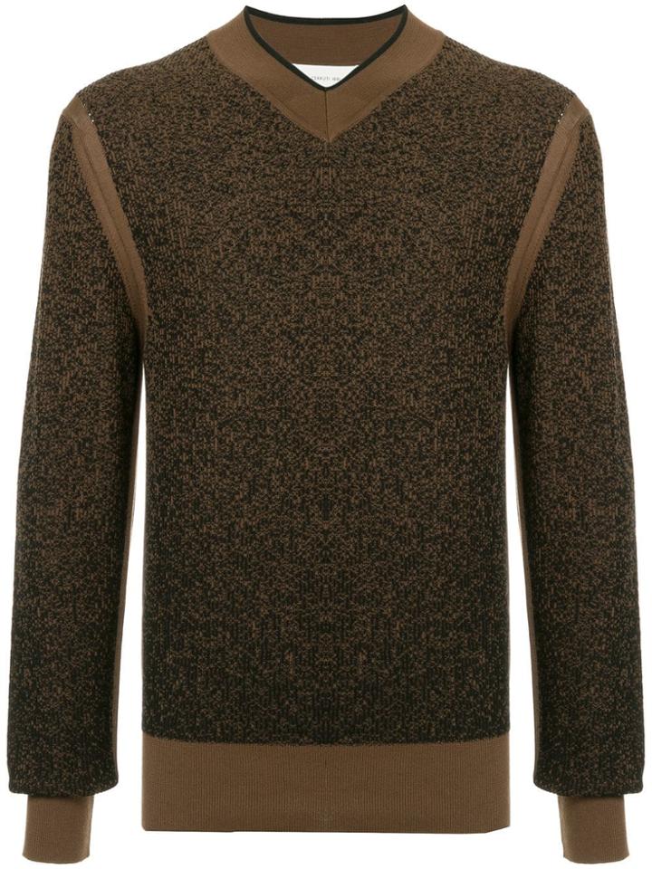Cerruti 1881 V Neck Knit Sweater - Brown