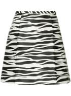 We11done Zebra Print A-line Skirt - Black