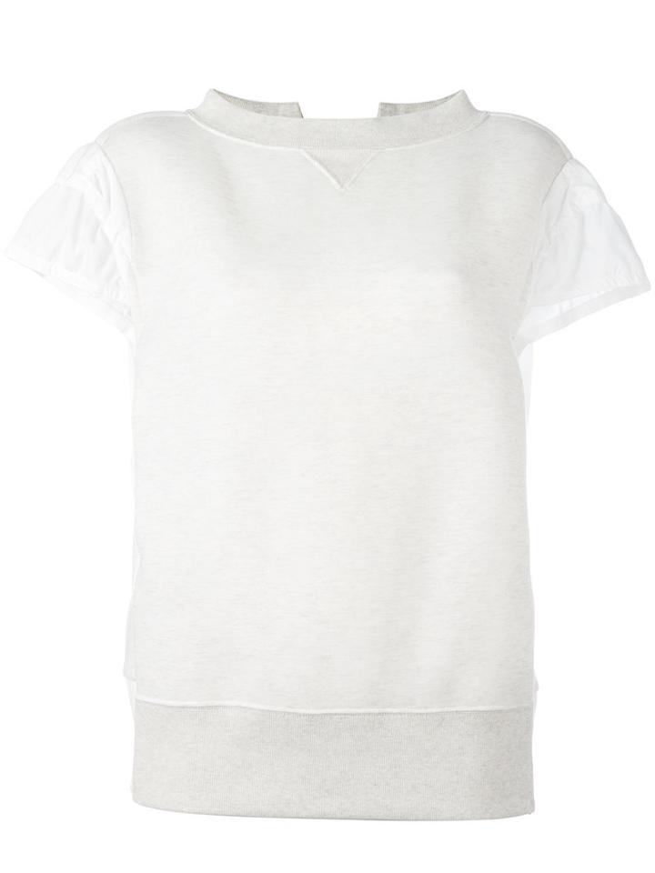 Sacai Sweat T-shirt, Women's, Size: 2, White, Cotton/nylon