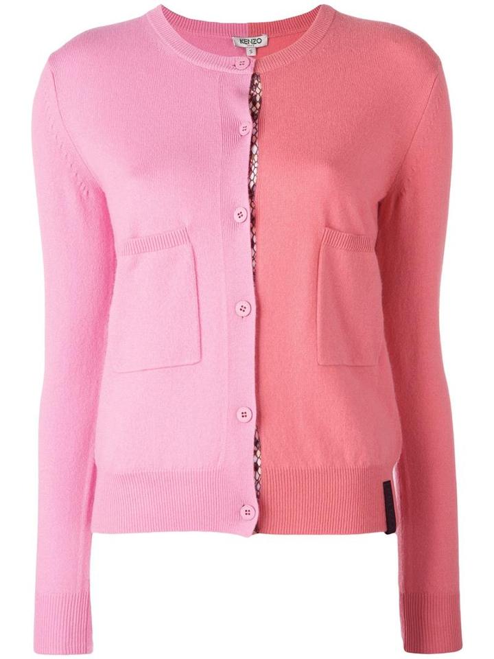 Kenzo Colour Block Cardigan, Women's, Size: Xs, Pink/purple, Cashmere/wool