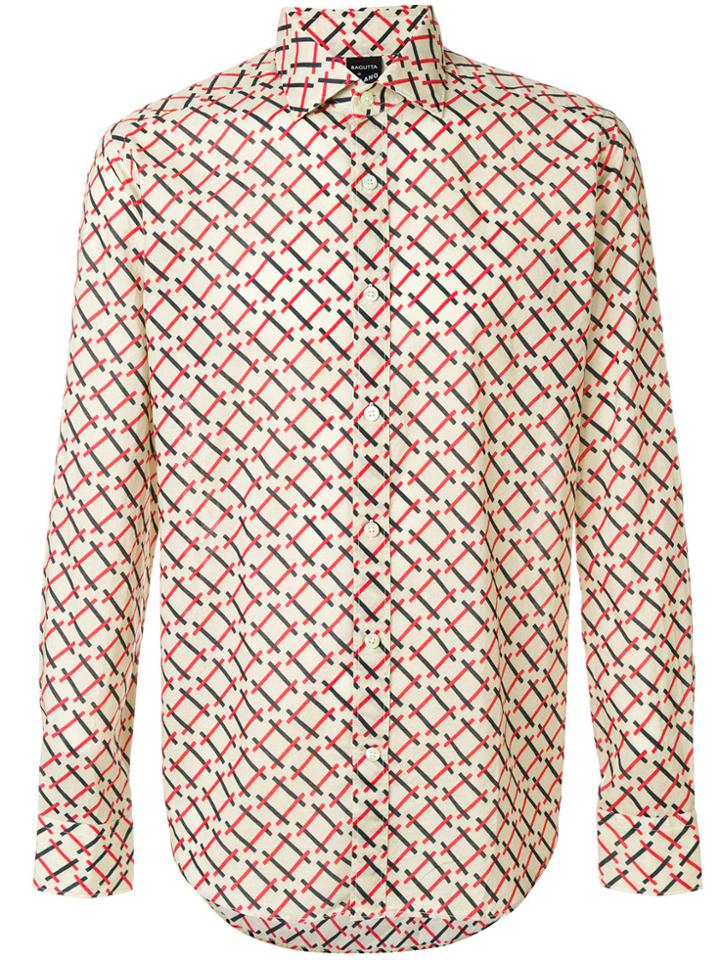 Bagutta Printed Slim-fit Shirt - Nude & Neutrals