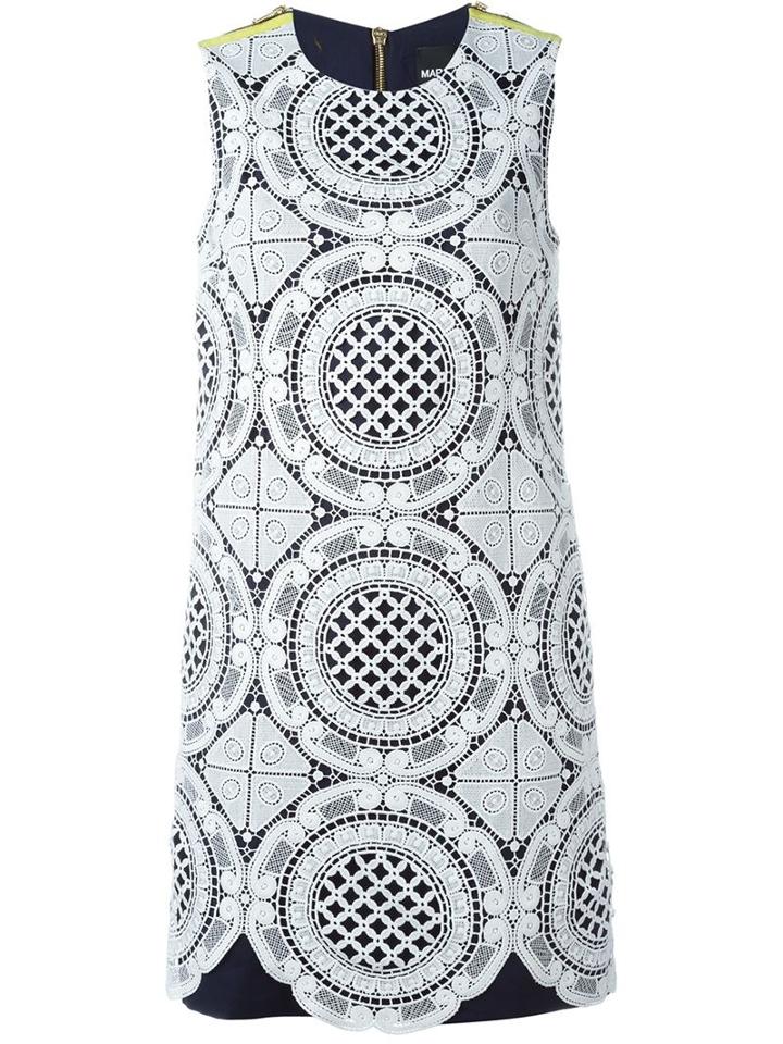 Marco Bologna Lace Front Zip Dress, Women's, Size: 38, Blue, Cotton/spandex/elastane/polyester