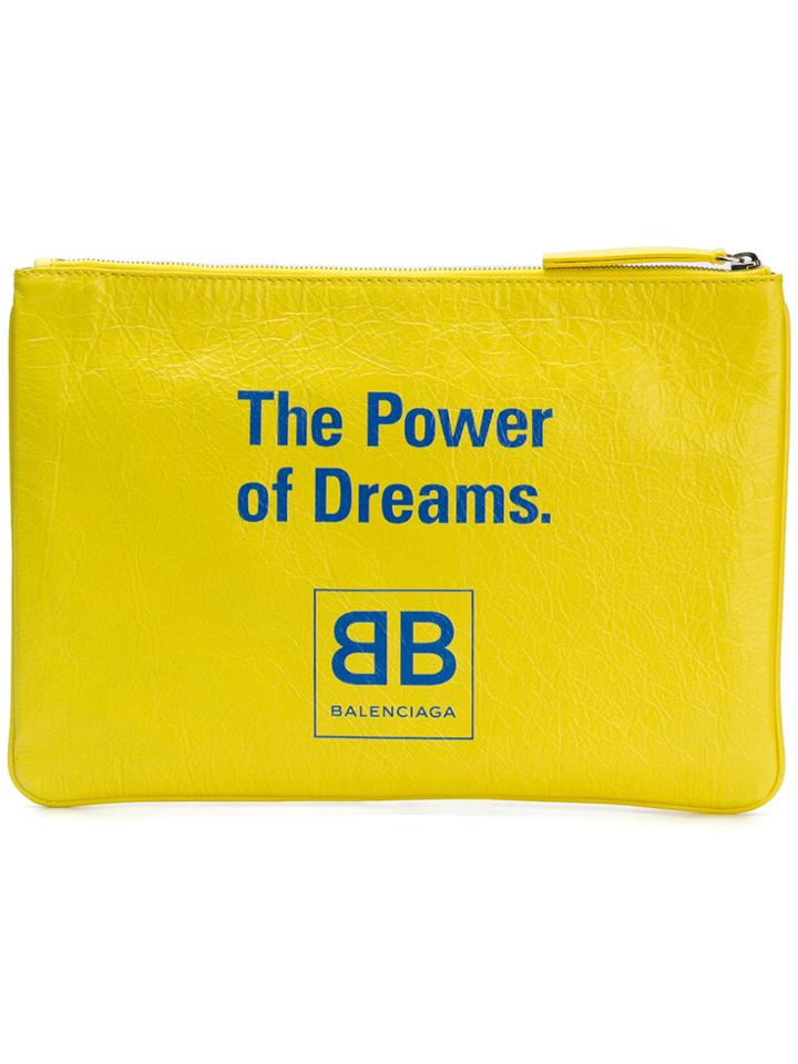 Balenciaga Supermarket Clip Medium Clutch Bag - Yellow & Orange