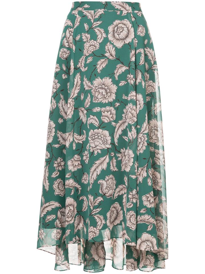 Cityshop Floral Print Maxi Skirt - Green