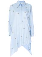 Marques'almeida Studded Asymmetric Shirt Dress - Blue