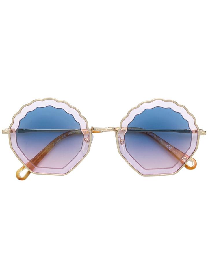 Chloé Eyewear Shell Shaped Sunglasses - Yellow