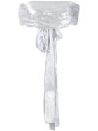 Baja East - Metallic (grey) Bandeaux With Ribbon Detailing - Women - Silk/lurex - 0, Silk/lurex