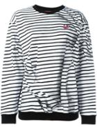 Mcq Alexander Mcqueen 'swallow' Striped Sweatshirt, Women's, Size: Small, Black, Cotton